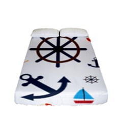 Marine Nautical Seamless Lifebuoy Anchor Pattern Fitted Sheet (full/ Double Size) by Jancukart