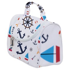 Marine Nautical Seamless Lifebuoy Anchor Pattern Satchel Handbag