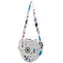 Marine Nautical Seamless Lifebuoy Anchor Pattern Heart Shoulder Bag View1