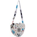 Marine Nautical Seamless Lifebuoy Anchor Pattern Heart Shoulder Bag View2