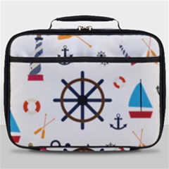 Marine Nautical Seamless Lifebuoy Anchor Pattern Full Print Lunch Bag