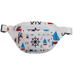 Marine Nautical Seamless Lifebuoy Anchor Pattern Fanny Pack by Jancukart