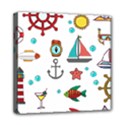 Marine Nautical Seamless Pattern Art Mini Canvas 8  x 8  (Stretched) View1