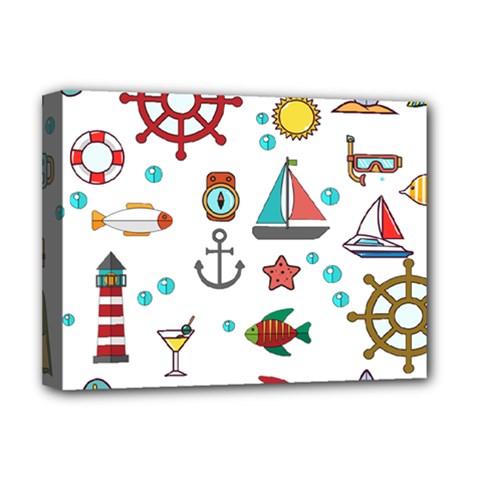 Marine Nautical Seamless Pattern Art Deluxe Canvas 16  X 12  (stretched) 