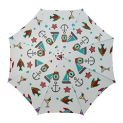 Marine Nautical Seamless Pattern Art Golf Umbrellas by Jancukart