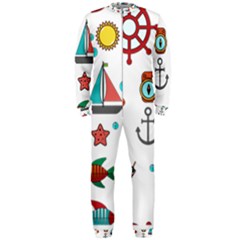 Marine Nautical Seamless Pattern Art Onepiece Jumpsuit (men)