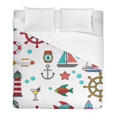 Marine Nautical Seamless Pattern Art Duvet Cover (full/ Double Size)