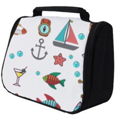 Marine Nautical Seamless Pattern Art Full Print Travel Pouch (big)