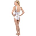 Marine Nautical Seamless Pattern Art Cross Front Low Back Swimsuit View2