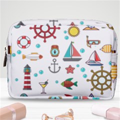 Marine Nautical Seamless Pattern Art Make Up Pouch (medium)