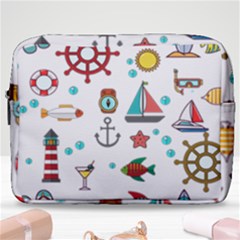 Marine Nautical Seamless Pattern Art Make Up Pouch (large)