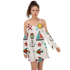 Marine Nautical Seamless Pattern Art Boho Dress