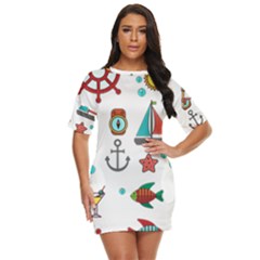 Marine Nautical Seamless Pattern Art Just Threw It On Dress