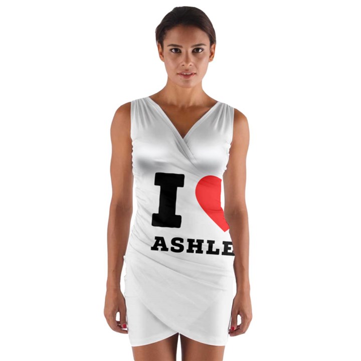 I love ashley Wrap Front Bodycon Dress