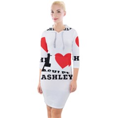 I Love Ashley Quarter Sleeve Hood Bodycon Dress by ilovewhateva