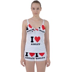 I Love Ashley Tie Front Two Piece Tankini by ilovewhateva