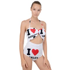 I Love Ashley Scallop Top Cut Out Swimsuit