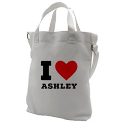 I Love Ashley Canvas Messenger Bag by ilovewhateva