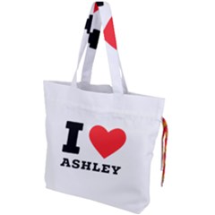 I Love Ashley Drawstring Tote Bag by ilovewhateva