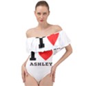 I love ashley Off Shoulder Velour Bodysuit  View1