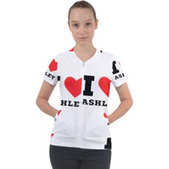 I Love Ashley Short Sleeve Zip Up Jacket by ilovewhateva