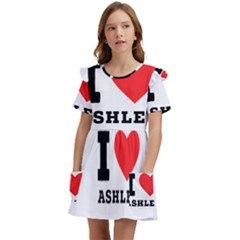 I Love Ashley Kids  Frilly Sleeves Pocket Dress by ilovewhateva