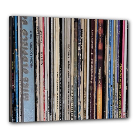 Vintage Vinyl Records Collection Canvas 24  X 20  (stretched)