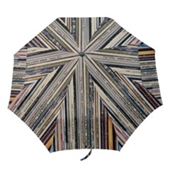 Vintage Vinyl Records Collection Folding Umbrellas by Jancukart