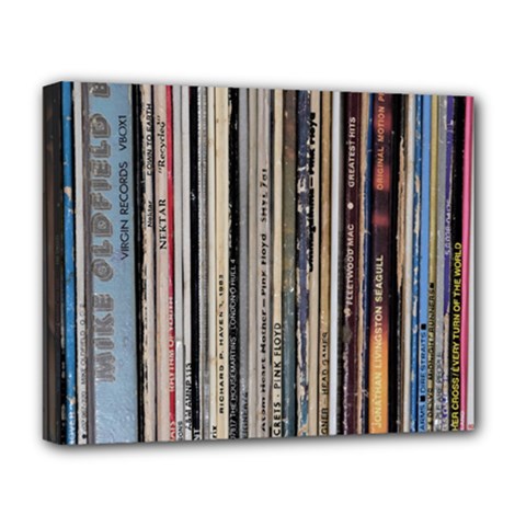 Vintage Vinyl Records Collection Deluxe Canvas 20  X 16  (stretched)