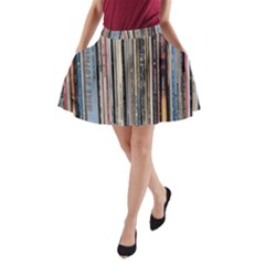 Vintage Vinyl Records Collection A-line Pocket Skirt by Jancukart