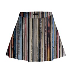 Vintage Vinyl Records Collection Mini Flare Skirt