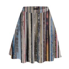 Vintage Vinyl Records Collection High Waist Skirt by Jancukart