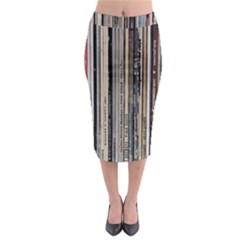 Vintage Vinyl Records Collection Midi Pencil Skirt by Jancukart