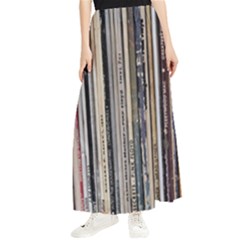 Vintage Vinyl Records Collection Maxi Chiffon Skirt by Jancukart