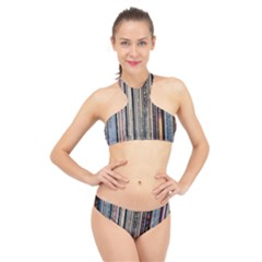 Vintage Vinyl Records Collection High Neck Bikini Set