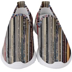 Vintage Vinyl Records Collection Kids  Slip On Sneakers