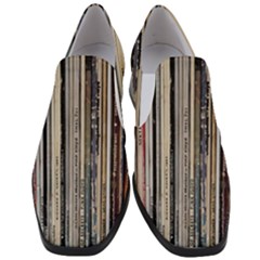 Vintage Vinyl Records Collection Women Slip On Heel Loafers