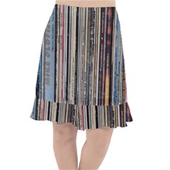 Vintage Vinyl Records Collection Fishtail Chiffon Skirt