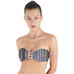 Vintage Vinyl Records Collection Twist Bandeau Bikini Top