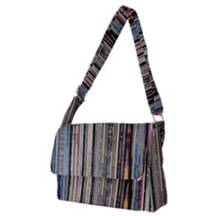 Vintage Vinyl Records Collection Full Print Messenger Bag (m)