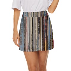 Vintage Vinyl Records Collection Mini Front Wrap Skirt