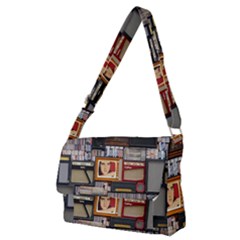 Vinyl Music Retro Studio Room Full Print Messenger Bag (m)