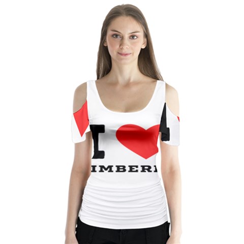 I Love Kimberly Butterfly Sleeve Cutout Tee  by ilovewhateva