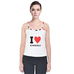 I Love Kimberly Velvet Spaghetti Strap Top by ilovewhateva