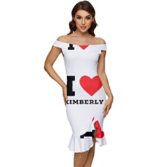 I Love Kimberly Off Shoulder Ruffle Split Hem Bodycon Dress by ilovewhateva