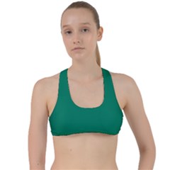 Spanish Viridian Green	 - 	criss Cross Racerback Sports Bra by ColorfulSportsWear