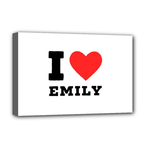 I Love Emily Deluxe Canvas 18  X 12  (stretched) by ilovewhateva