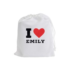 I Love Emily Drawstring Pouch (large) by ilovewhateva