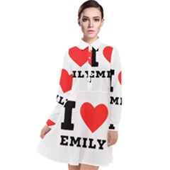 I Love Emily Long Sleeve Chiffon Shirt Dress by ilovewhateva