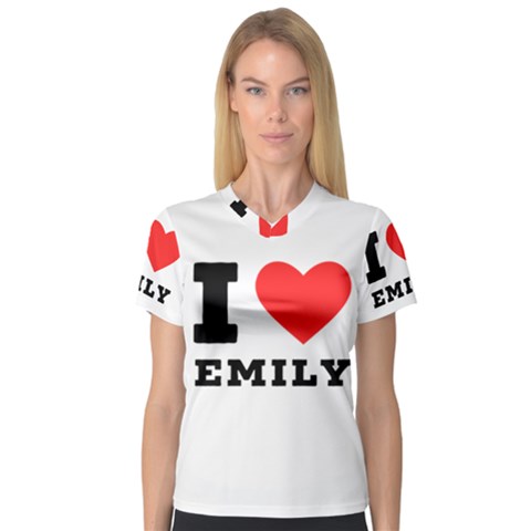 I Love Emily V-neck Sport Mesh Tee by ilovewhateva